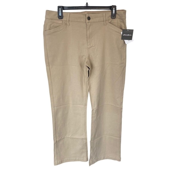 Eddie Bauer Elysian Jeans Tencel Tan Size 12 Curvy Trouser - Picture 1 of 5